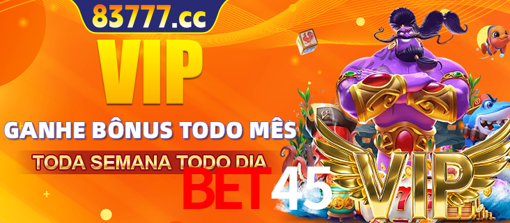 Banner promocional do BET45 oferecendo 100% de recompensas adicionais contínuas para quem fizer o login diário (Daily sign-in), com um mascote de coelho.